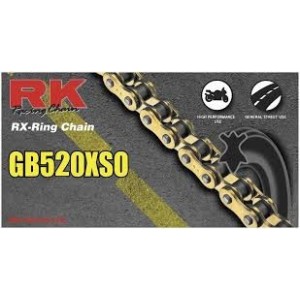 Chain RK step 520 Transmission enduro durable with RX-RING 120 chain links - Gold-GB520XSO.120 | RiMotoShop
