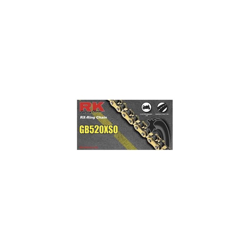 Catena RK passo 520 enduro duratura con RX-RING 120 maglie - oro-GB520XSO.120|RiMotoShop