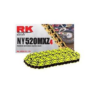 Cadena RK passo 520 cross professionale senza O-RING 120 maglie - gialla