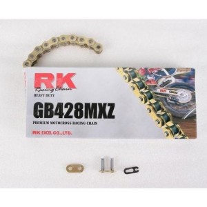 Chain RK step 428 cross professional without O-RING 142 chain links - Gold-GB428MXZ.142 | RiMotoShop