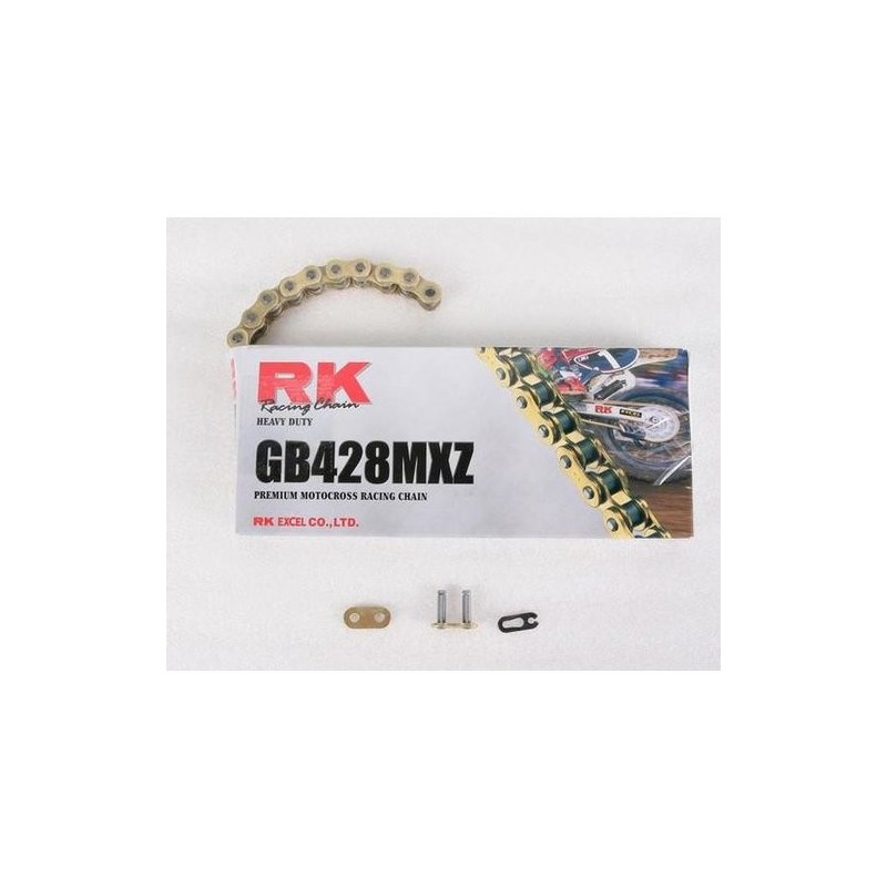 Chain RK step 428 cross professional without O-RING 142 chain links - Gold-GB428MXZ.142 | RiMotoShop