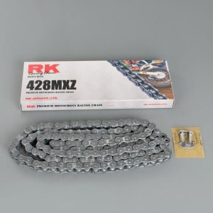 Catena RK passo 428 cross professionale senza O-RING 110 maglie - nera-428MXZ.110 | RiMotoShop