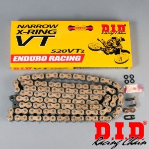Chain DID step 520 Transmission cross-enduro professional with X-RING 120 chain links - Gold-DID.VT2.120 | RiMotoShop