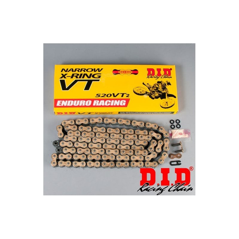 cadena DID pasos 520 cross-enduro profesional con X-RING 120 maglie - oro