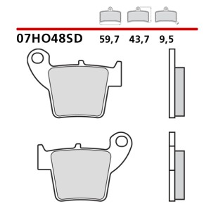 Brembo brake pads Honda CR 125 2002-2007 rear-07HO48 | RiMotoShop