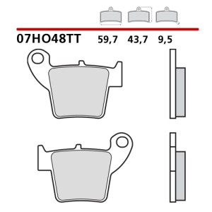 Brembo Honda CRF 450 X 2005-2016 Rear Brake Pads-07HO48 | RiMotoShop