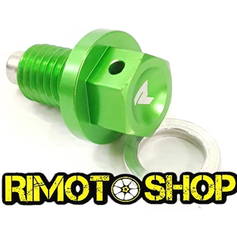 Magnetic oil drain plug Kawasaki KX 500 (92-04) verde-DS89.1002V | RiMotoShop
