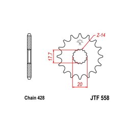 front sprockets 16 teeth YAMAHA 125 TDR R 93-03