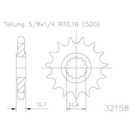 front sprockets 16 teeth YAMAHA 600 XJ 6 F(RG198/RG19M) 10-11