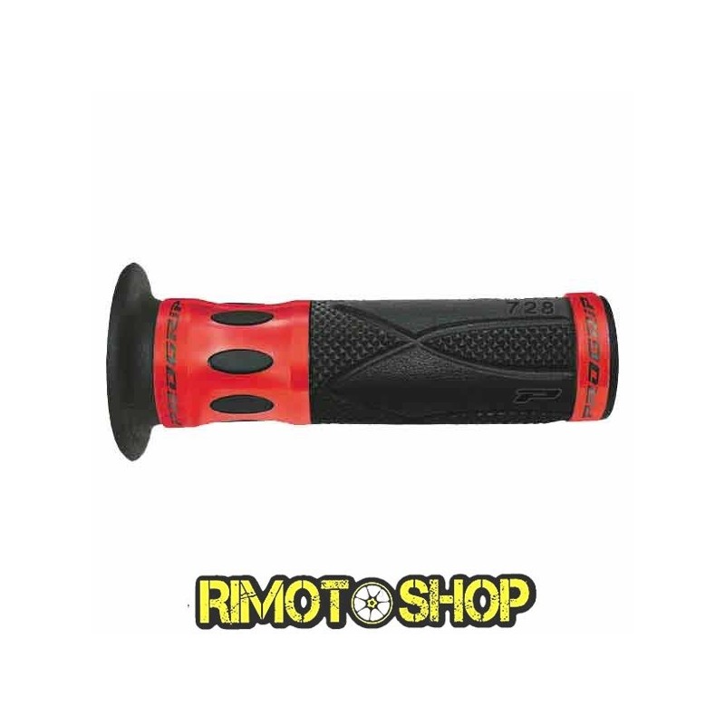 Knobs STRADA perforé PROGRIP 728 ROUGE-431052-RiMotoShop