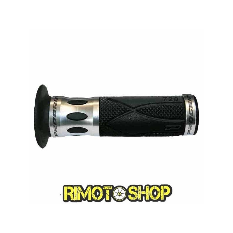 Knobs STRADA perforé PROGRIP 728 SILVER-431053-RiMotoShop