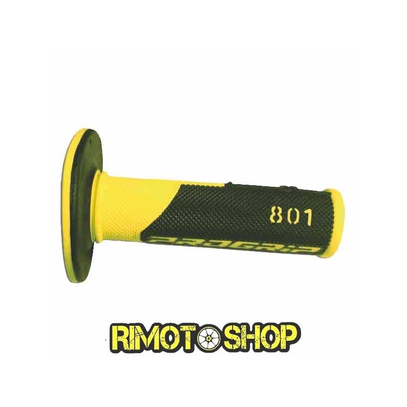 KNOBS GRIPS CROSS PROGRIP 801 DUAL DENSITY YELLOW FLUO-431139 | RiMotoShop