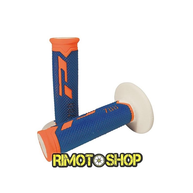 Juego Puños CROSS PROGRIP 788 TRIPLE DENSITY naranja FLUO/BLU/BIANCO