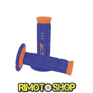 KNOBS GRIPS CROSS PROGRIP 791 DUAL DENSITY ORANGE FLUO/BLUE-431180 | RiMotoShop