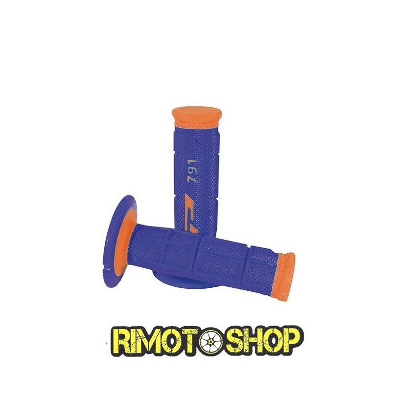 Knobs CROSS PROGRIP 791 DUAL DENSITY ORANGE FLUO/BLEU-431180-RiMotoShop