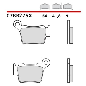 Brembo brake pads Husqvarna 450 TC 2004-2010 rear-07BB275A | RiMotoShop