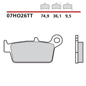 Pastiglie del freno Brembo TM EN/MX 125 2001-2004 posteriori-07HO26|RiMotoShop