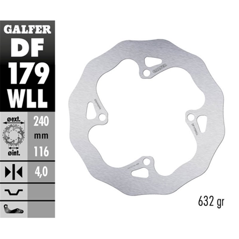 disque de frein Galfer Wave Kawasaki KX 250 03-08 arrière