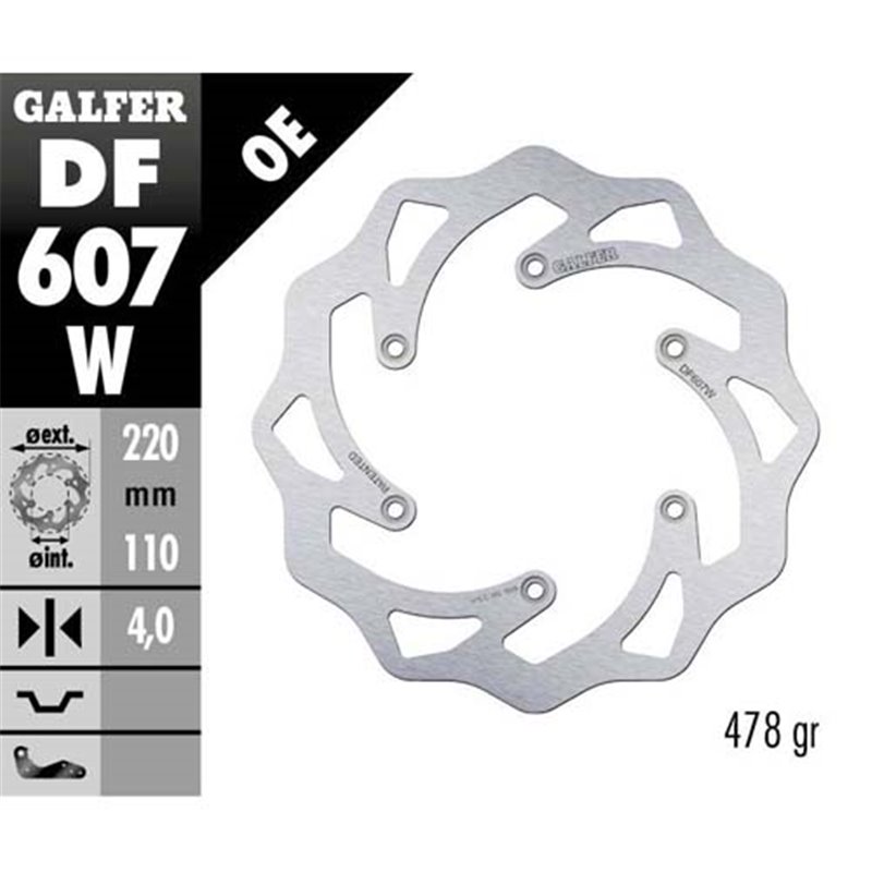 Disco freno Galfer Wave KTM 250 SX 93-19 posteriore-DF607W-