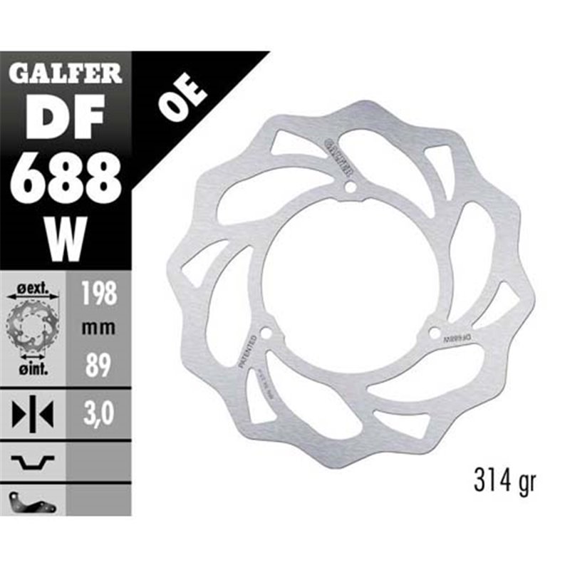 disque de frein Galfer Wave Husqvarna 65 TC 17-19