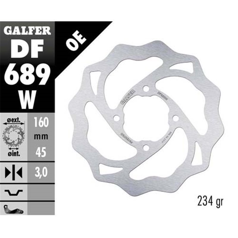 Disco freno Galfer Wave KTM 65 SX 04-19 posteriore-DF689W-GALFER