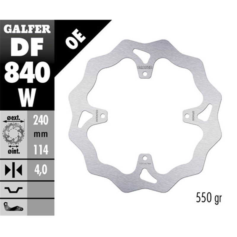 disque de frein Galfer Wave TM EN/MX 250 F 15-18