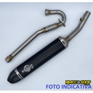 BETA RR125 LC 4T carburettor Expansion EXHAUST with Scalvini silencer carbon end cap-005.075003 | RiMotoShop