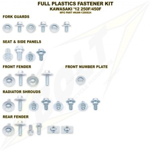 kit full plastic fastener Bolt Kawasaki KX 250 F 2004-2016-KAW-1200024 | RiMotoShop
