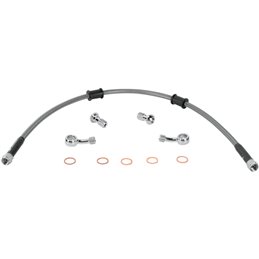 RiMoToShop|Brake hose rear steel KAWASAKI KLR650 08-09-Moose racing