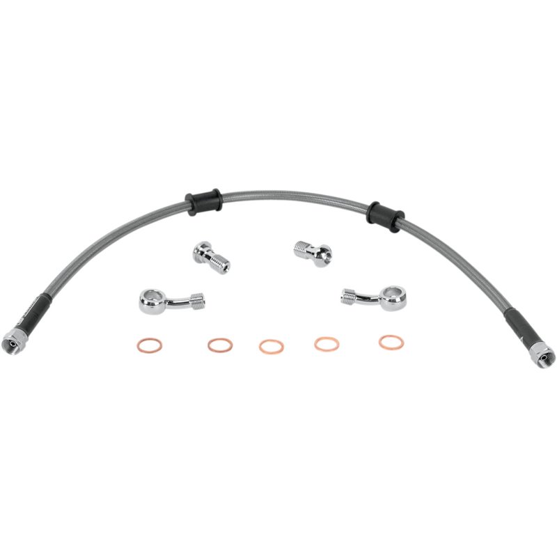 RiMoToShop|Brake hose rear steel KAWASAKI KLR650 08-09-Moose racing