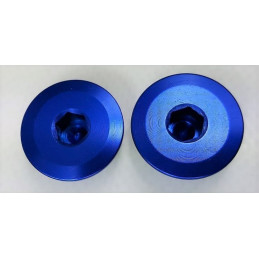 Tapones de eceite CNC x2 azul Aprilia RS MX SX RX 125 ROTAX122-X2CNC-122-B-RiMotoShop