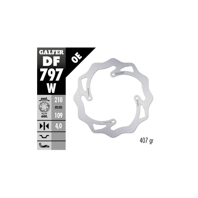Brake disk Galfer Wave KTM 85 SX 11-19 rear-DF797W | RiMotoShop