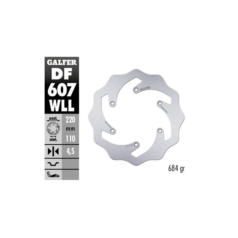 Brake disk Galfer Wave Husaberg 125 TE 11-14 rear full-DF607WLL | RiMotoShop