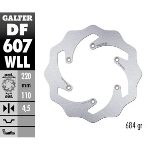 Brake disk Galfer Wave KTM 300 EXC 98-19 rear full-DF607WLL | RiMotoShop