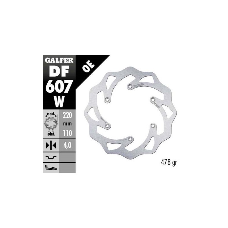 Brake disk Galfer Wave KTM 250 SX 93-19 rear-DF607W | RiMotoShop
