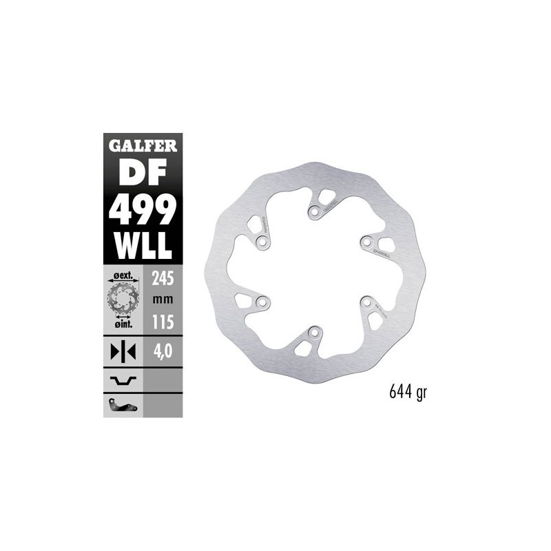 Brake disk Galfer Wave Yamaha WR 450 F 03-19 rear full-DF499WLL | RiMotoShop