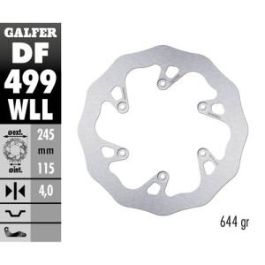 Brake disk Galfer Wave Yamaha YZ 125 02-18 rear full-DF499WLL | RiMotoShop