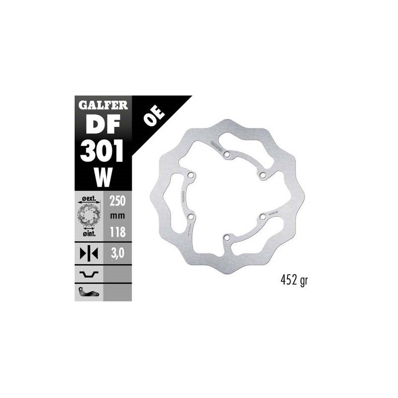 Brake disk Galfer Wave Yamaha YZ 250 F 01-15 front-DF301W | RiMotoShop