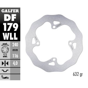 Brake disk Galfer Wave Kawasaki KX 250 03-08 rear full-DF179WLL | RiMotoShop