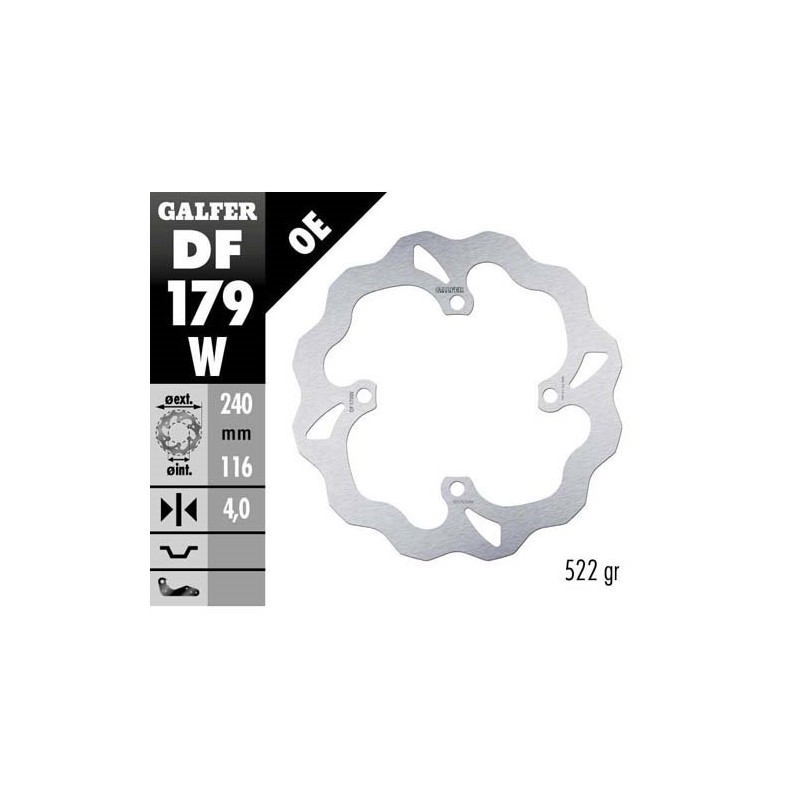Brake disk Galfer Wave Kawasaki KX 125 03-08 rear-DF179W | RiMotoShop