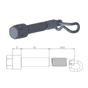 Rear brake pad pin KTM 85 SX, (19/16) 04-11 3-1702-0390 | RiMotoShop