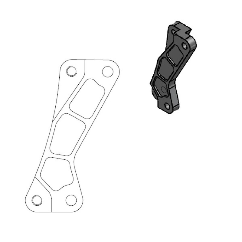Brake caliper spacer street YAMAHA WRF 250F 17-18 for 320 mm motards-1704-0437 | RiMotoShop