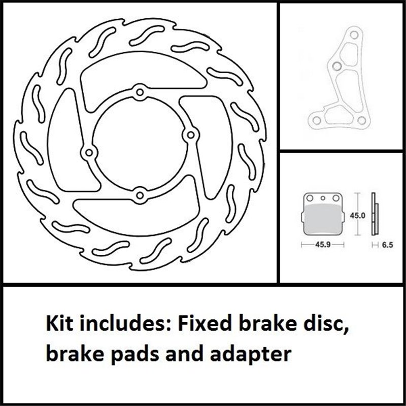 Kit disco freno flottante da 260mm per HONDA CR80 96-02/CR85 03-07-1704-0339-Moto Master