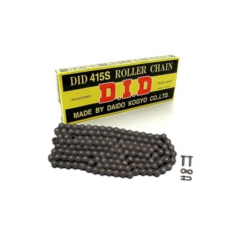 Motorcycle DID chain 415S Black with clip joint (RJ)-530001201 | RiMotoShop