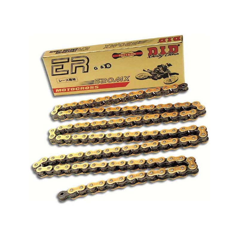 Chaîne de moto DID pas 520MX couleur or et noir avec joint clip (RJ) per supermotard 533131201 | RiMotoShop