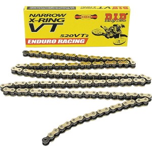Chaîne de moto DID pas 520VT2 couleur or et noir avec joint riveté (ZJ) con X-RING 533151202 | RiMotoShop
