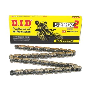 Chaîne de moto DID pas 520DZ2 couleur or et noir avec joint clip (RJ) 533211201 | RiMotoShop
