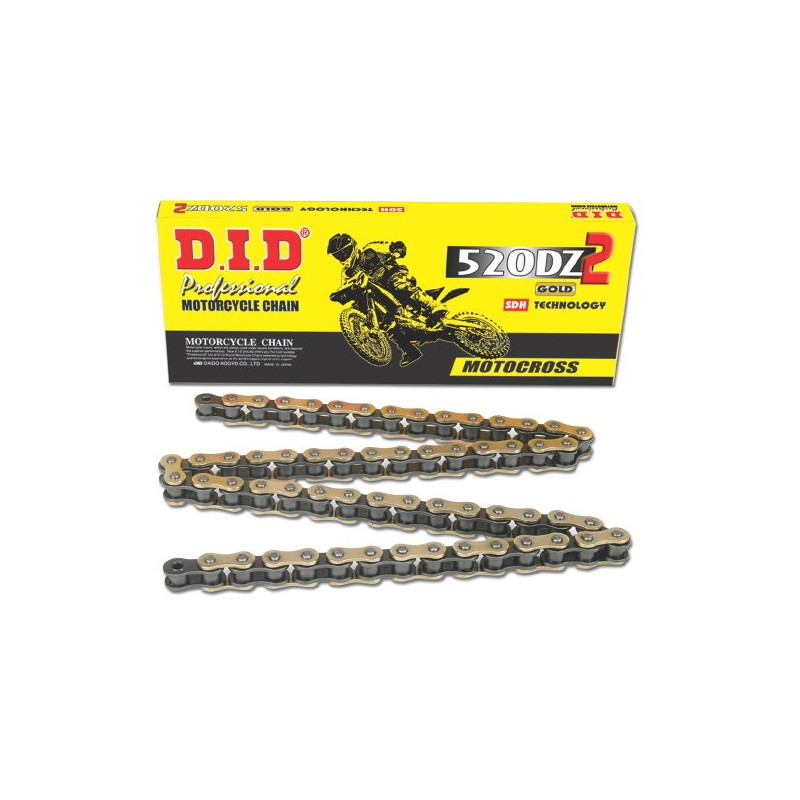 Motorcycle DID chain step 520DZ2 gold and black color with clip joint (RJ)-533211201 | RiMotoShop