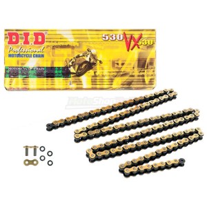 Motorcycle DID chain step 530VX gold and black color with rivet joint (ZJ)-535071202 | RiMotoShop