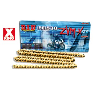 Motorcycle DID chain step 530ZVM-X colour gold with rivet joint (ZJ)-535091202 | RiMotoShop